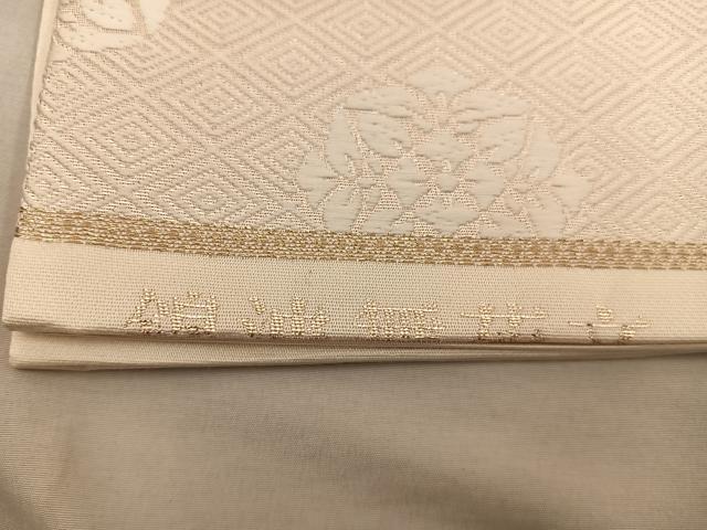 平和屋着物◎六通柄袋帯　錦波舞花文　金糸　正絹　逸品　BAAX1312mz