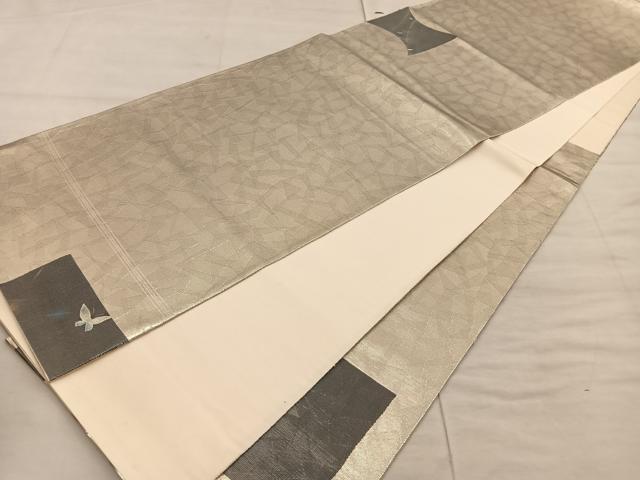 平和屋着物◎太鼓柄袋帯　短冊花文　正絹　逸品　BAAX1316mz