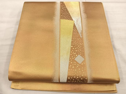 平和屋着物◎西陣　六通柄袋帯　幾何学文様　引箔　証紙付き　正絹　逸品　BAAX1328mz