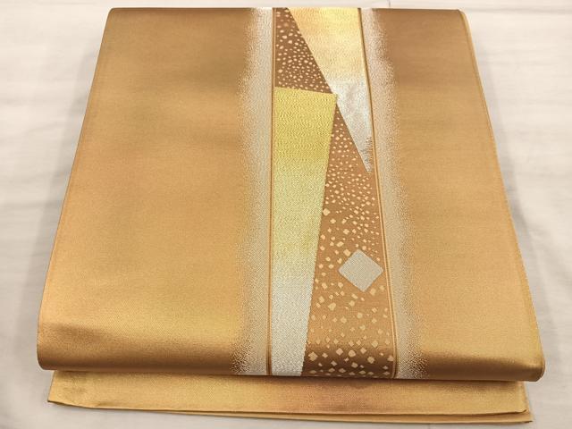 平和屋着物◎西陣　六通柄袋帯　幾何学文様　引箔　証紙付き　正絹　逸品　BAAX1328mz
