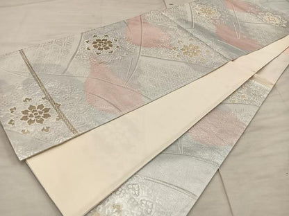 平和屋着物◎六通柄袋帯　正倉院花文　金銀糸　正絹　逸品　BAAX1351mz