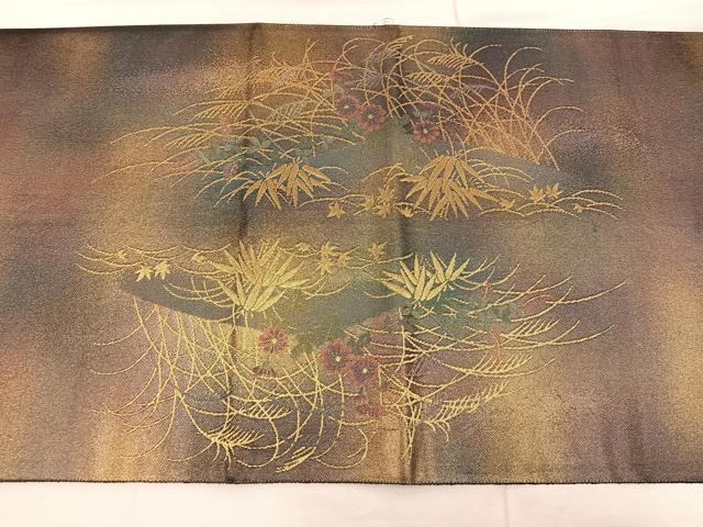 平和屋着物◎六通柄袋帯 嵐山 金糸 引箔 正絹 逸品 BAAX1353mz