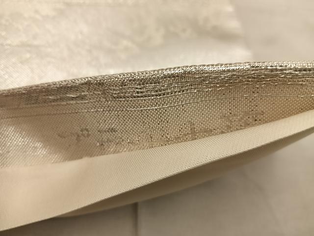 平和屋着物◎六通柄袋帯 霞鶴 プラチナ箔 正絹 逸品 BAAX1368mz