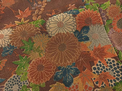 平和屋着物■上質な小紋　菊花文　鬼しぼ縮緬　正絹　逸品　未使用　BAAX1370mz
