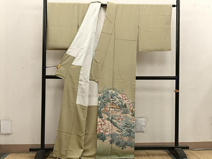 平和屋着物■豪華色留袖　風景花文　正絹　逸品　BAAX1371mz