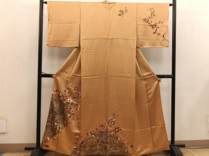 平和屋着物■訪問着　枝花文　金彩　正絹　逸品　BAAX1374mz