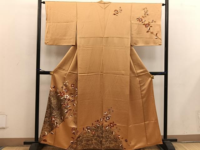 平和屋着物■訪問着　枝花文　金彩　正絹　逸品　BAAX1374mz