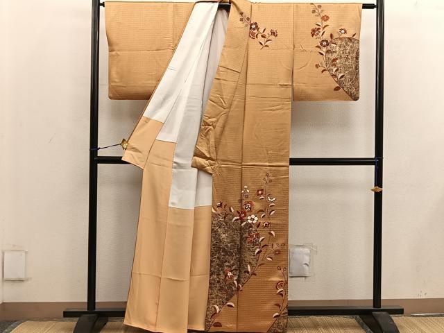 平和屋着物■訪問着　枝花文　金彩　正絹　逸品　BAAX1374mz