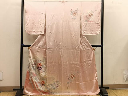 平和屋着物■訪問着　草花文　暈し染め　金彩　正絹　逸品　BAAX1382mz