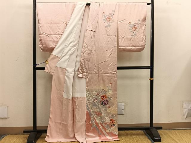 平和屋着物■訪問着　草花文　暈し染め　金彩　正絹　逸品　BAAX1382mz