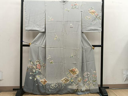 平和屋着物■訪問着　枝花文　暈し染め　金彩　正絹　逸品　BAAX1385mz