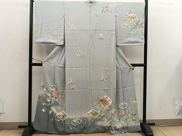 平和屋着物■訪問着　枝花文　暈し染め　金彩　正絹　逸品　BAAX1385mz
