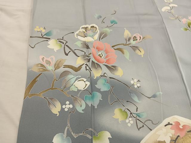 平和屋着物■訪問着　枝花文　暈し染め　金彩　正絹　逸品　BAAX1385mz