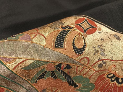 平和屋着物■五代 歌舞伎役者　坂東八十助　黒留袖　駒刺繍　衣の年輪　暈し染め　金彩　正絹　逸品　BAAX1388mz