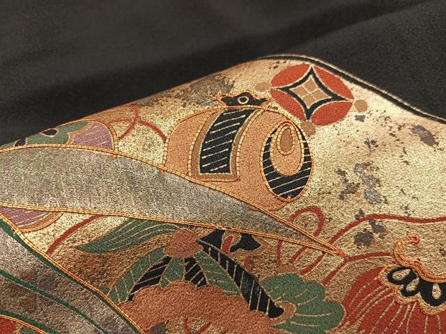 平和屋着物■五代 歌舞伎役者　坂東八十助　黒留袖　駒刺繍　衣の年輪　暈し染め　金彩　正絹　逸品　BAAX1388mz