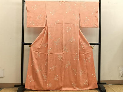 平和屋着物■上質な小紋　絞り　幾何学文様　正絹　逸品　BAAX1390mz
