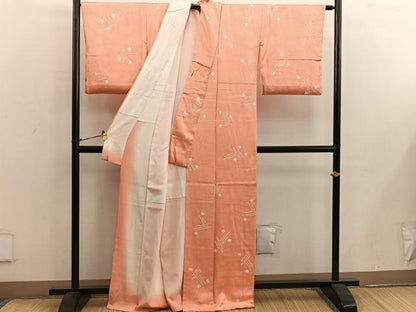 平和屋着物■上質な小紋　絞り　幾何学文様　正絹　逸品　BAAX1390mz