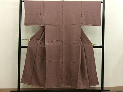 平和屋着物■上質な色無地　蘇芳香色　正絹　逸品　BAAX1394mz