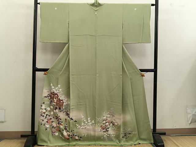 平和屋着物■豪華色留袖　御所車花文　正絹　逸品　BAAX1398mz