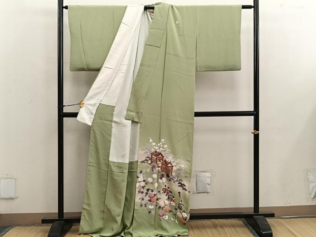平和屋着物■豪華色留袖　御所車花文　正絹　逸品　BAAX1398mz