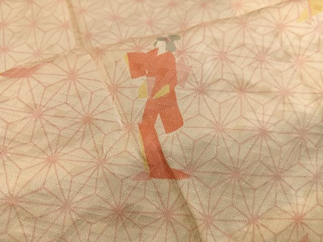 平和屋着物■長襦袢　無双仕立て　人物文　正絹　逸品　BAAX1402mz