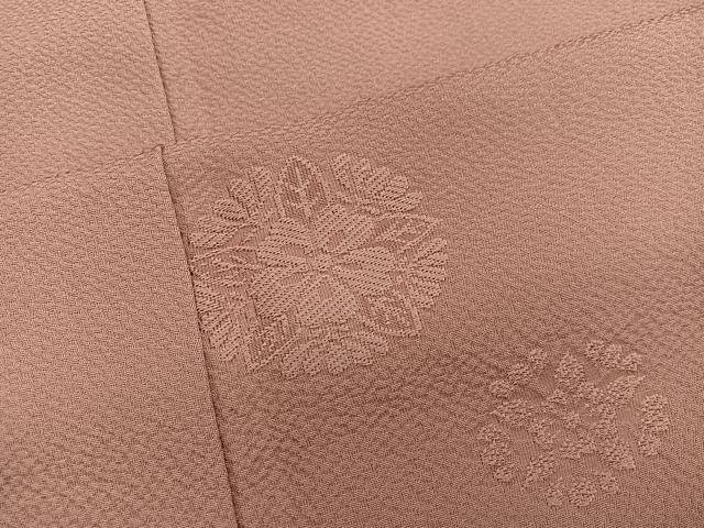 平和屋着物■上質な色無地　草花地紋　蘇芳香色　正絹　逸品　BAAX1405mz