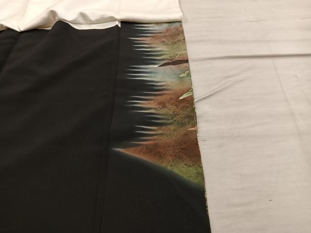 平和屋着物■豪華黒留袖　作家物　御所車人物風景文　金彩　正絹　逸品　BAAX1407mz