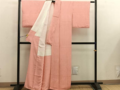 平和屋着物■上質な色無地　樹林地紋　曙色　正絹　逸品　BAAX1412mz