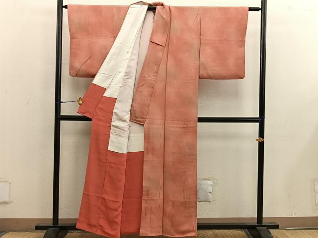平和屋着物■上質な小紋　幾何学文様　暈し染め　正絹　逸品　BAAX1416mz