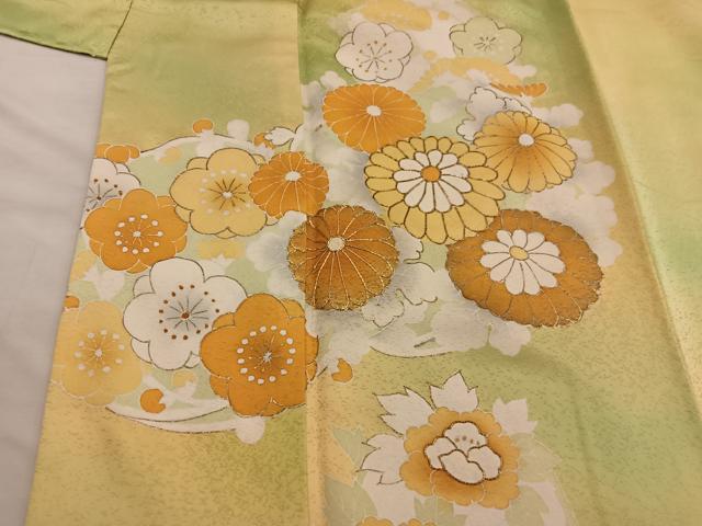 平和屋着物□訪問着 駒刺繍 菊花文 金彩 正絹 逸品 BAAX1423mz