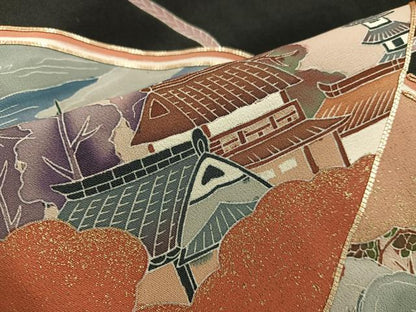 平和屋着物■豪華黒留袖　作家物　駒刺繍　人物風景絵巻文　金彩　正絹　逸品　BAAX1424mz