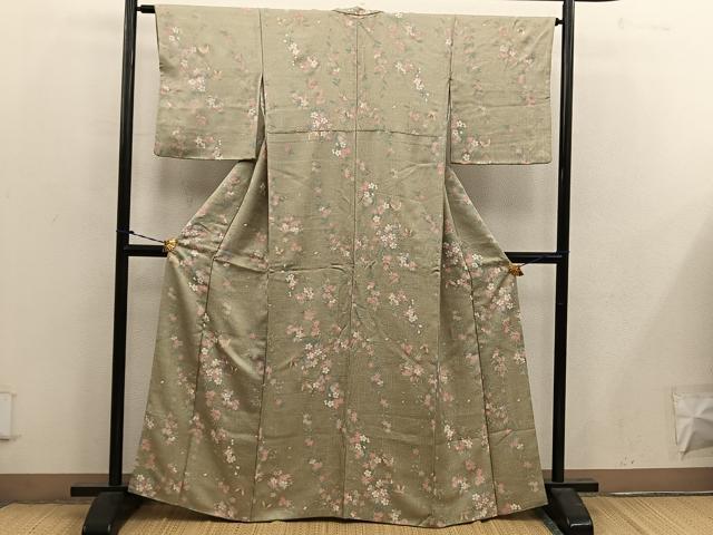 平和屋着物■上質な小紋 舞蝶花文 金彩 正絹 逸品 BAAX1436mz