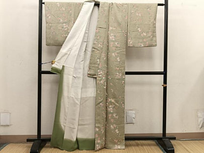 平和屋着物■上質な小紋 舞蝶花文 金彩 正絹 逸品 BAAX1436mz