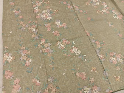 平和屋着物■上質な小紋 舞蝶花文 金彩 正絹 逸品 BAAX1436mz