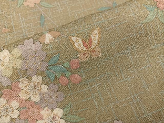 平和屋着物■上質な小紋 舞蝶花文 金彩 正絹 逸品 BAAX1436mz