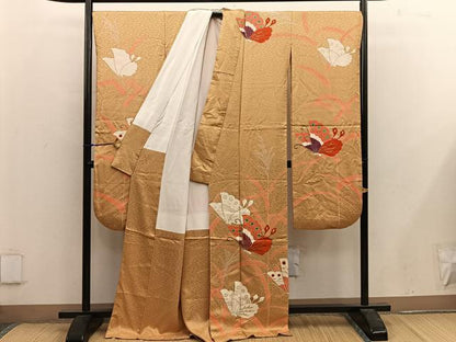 平和屋着物■豪華振袖 駒刺繍 舞蝶文 金彩 正絹 逸品 BAAX1438mz