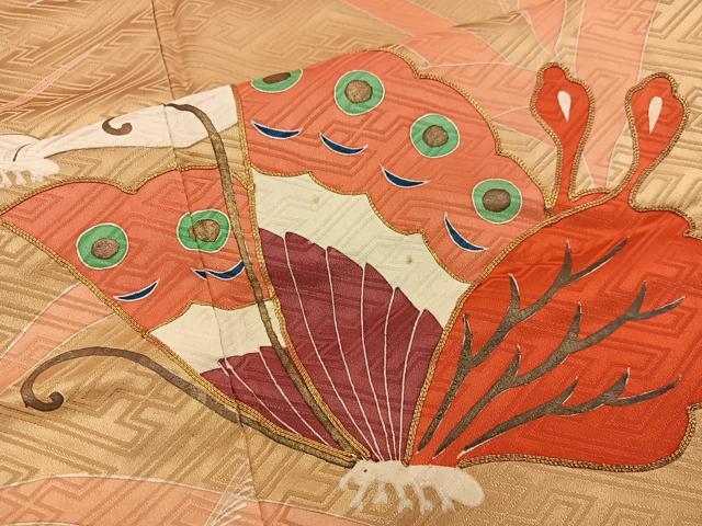 平和屋着物■豪華振袖 駒刺繍 舞蝶文 金彩 正絹 逸品 BAAX1438mz