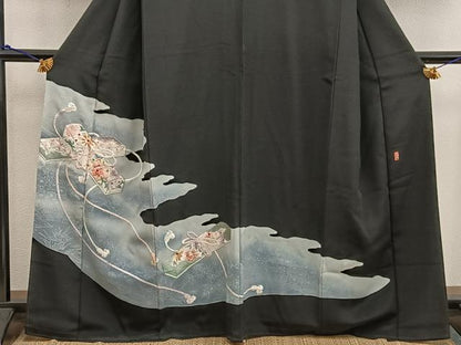 平和屋着物■豪華黒留袖　作家物　刺繍　文箱花文　正絹　逸品　BAAX1453mz