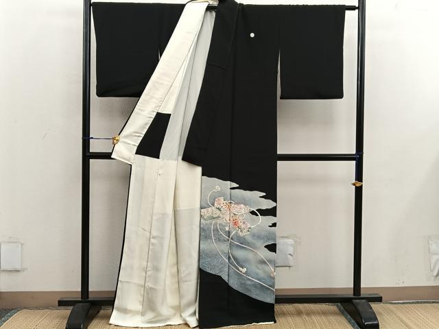 平和屋着物■豪華黒留袖　作家物　刺繍　文箱花文　正絹　逸品　BAAX1453mz