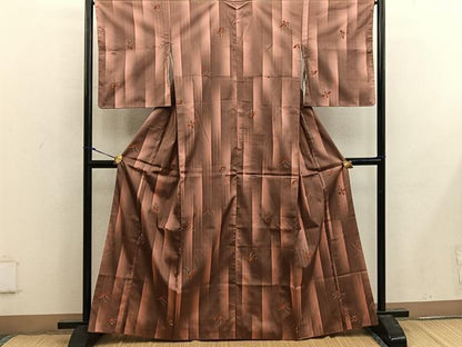 平和屋着物■上質な紬 幾何学文様 正絹 逸品 BAAX1458mz