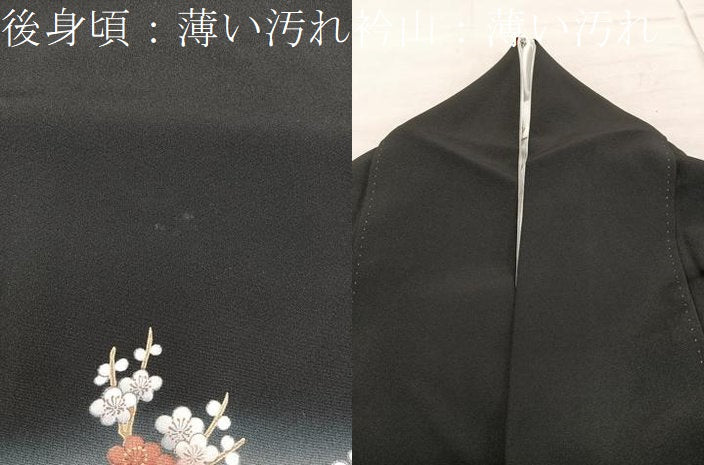 平和屋着物■豪華黒留袖 御所車花文 暈し染め 金彩 正絹 逸品 BAAX1460mz