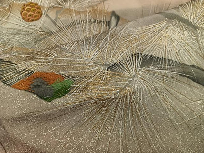 平和屋着物■豪華黒留袖 作家物 刺繍 枝葉文 暈し染め 金彩 正絹 逸品 BAAX1467mz