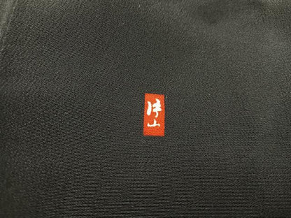 平和屋着物■豪華黒留袖 作家物 刺繍 枝葉文 暈し染め 金彩 正絹 逸品 BAAX1467mz