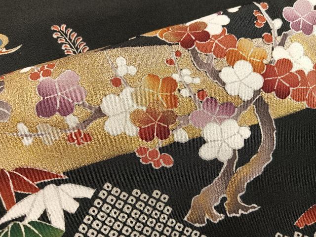 平和屋着物■豪華黒留袖 松竹梅 金彩 正絹 逸品 BAAX1471mz