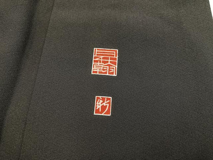 平和屋着物■豪華黒留袖 作家物 駒刺繍 風景花文 金彩 正絹 逸品 BAAX1472mz