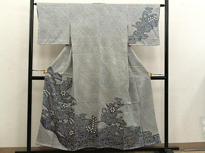 平和屋着物■訪問着 絞り 菊花文 正絹 逸品 BAAX1474mz