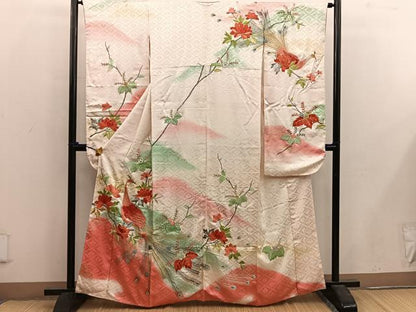 平和屋着物■豪華振袖 駒刺繍 孔雀花文 暈し染め 金彩 正絹 逸品 BAAX1475mz