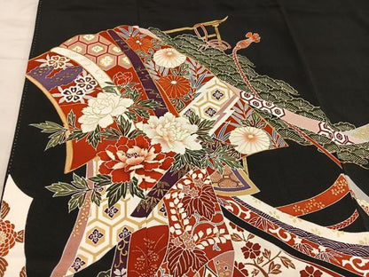 平和屋着物■豪華黒留袖 亀甲牡丹花文 金彩 正絹 逸品 BAAX1476mz