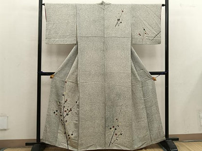 平和屋着物■訪問着 枝梅文 たたき染め 金彩 正絹 逸品 BAAX1477mz