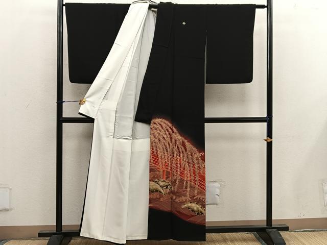 平和屋着物■豪華黒留袖 作家物 嵐山 暈し染め 金彩 正絹 逸品 BAAX1478mz